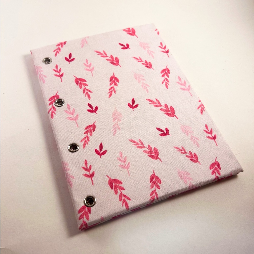 Custom Pink Leaf Patterned Notebook